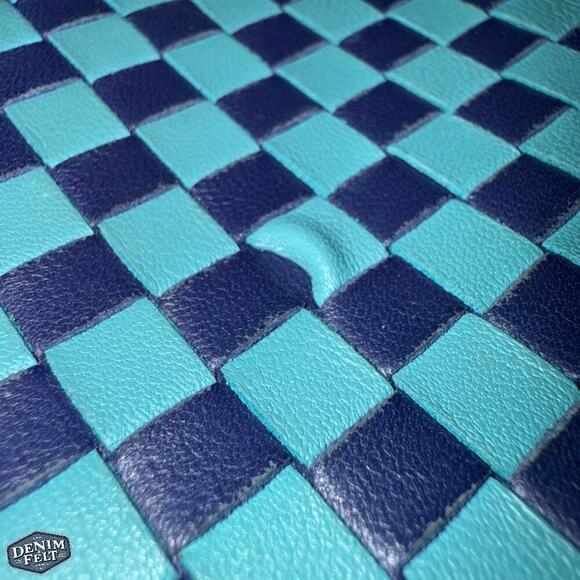 Bottega Veneta Turquoise/Navy Long Zip-Around Leather Continental Wallet 💙RARE - Picture 7 of 12